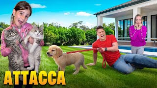 AURORA E IL CUCCIOLO DI CANE BORIS CADE E FA MALE A PAPÀ MIKE E SI ROMPE LA CAVIGLIA!