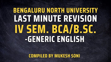 REVISION -BNU-4th sem. BCA/B.Sc.Generic English