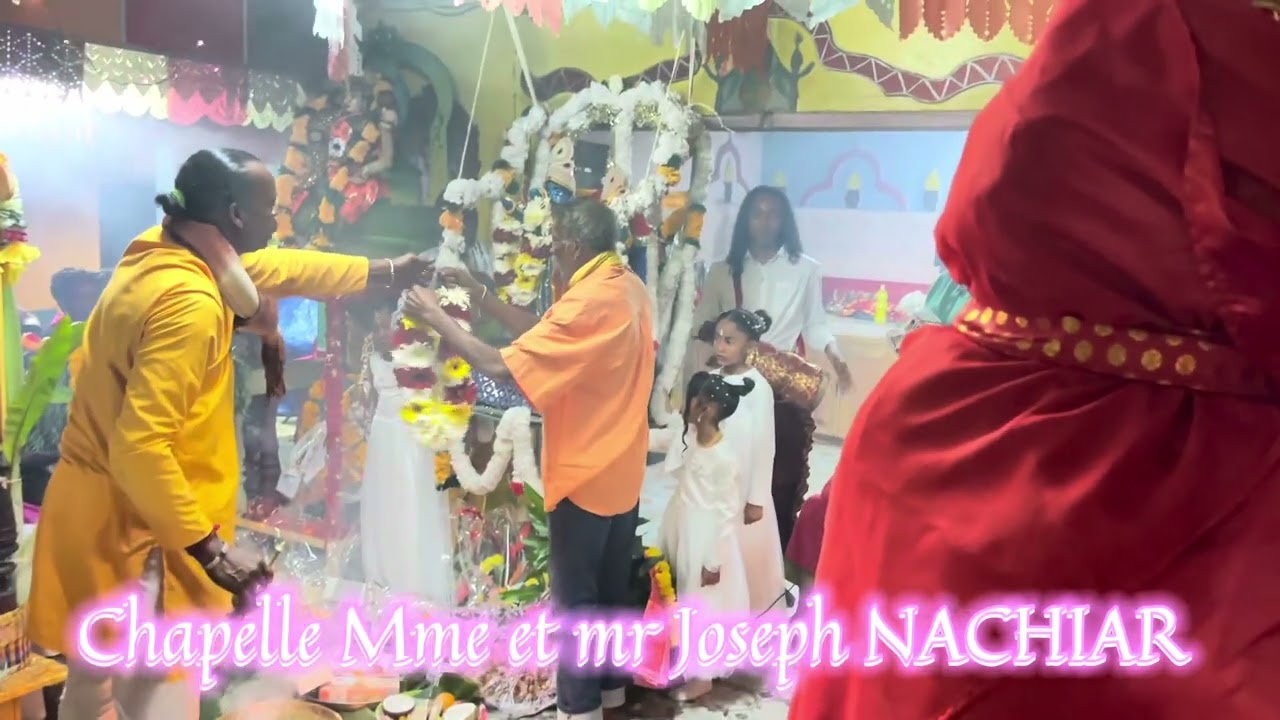 Mariage bondié chapelle Joseph NACHIAR marche sur le sur feu dimanche 21 juillet 2024