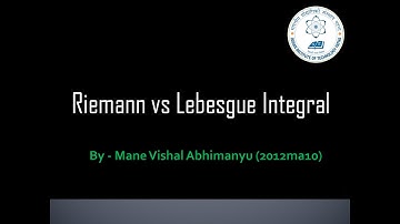 Riemann vs Lebesgue integral