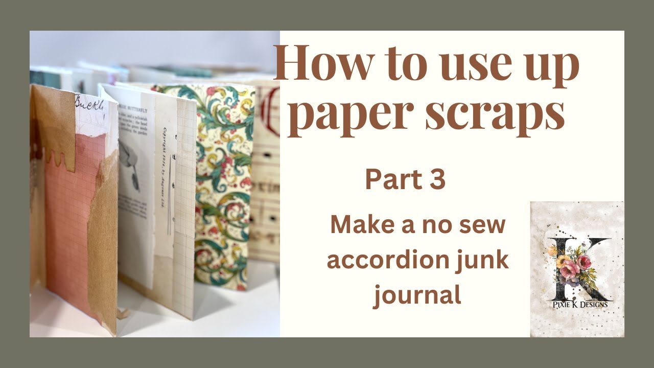 How to use up your paper scraps. Make a no sew accordion journal for ...