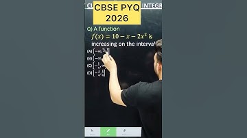 A function f(x) = 10 - x -2x^2 is increasing on the interval #cbse2026 #maths #mathproblems #cbse