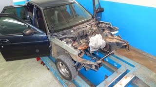 Lada Priora. Обзор всего помятого. Вытяжка лонжерона.