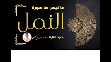 ما تيسر من سورة النمل(وحشر لسليمان جنوده) |بصوت القارئ محمد بوقدر|