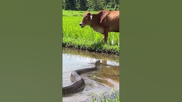 GIANT Python vs. Cow! 🐍 #Shorts