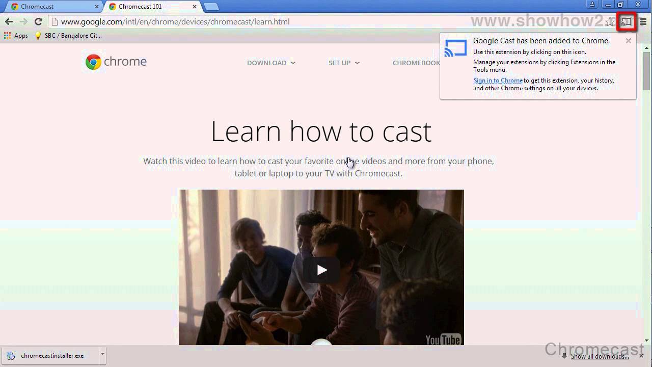 Chromecast How To Install The Casting Extension - YouTube