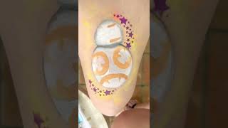 Bb8 Body Art | Cool Star Wars Tattoo | Star Wars Art #Shorts #Bb8 #Mandalorian #Starwars #Facepaint