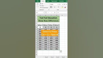 Row Differences in #excel #msexcel #shorts #computer #education #tricks