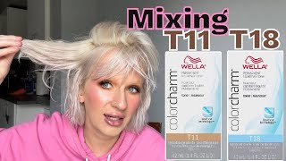 Mixing Wella T18 And Wella T11 On My Hair #wellat11 #wellat18 #wellatoner #mixingwellatoner #blonde