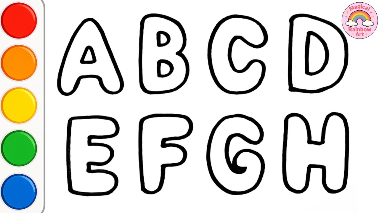 How to draw ABC, Alphabet Drawing for Kids | Easy ABCD Drawing and ...
