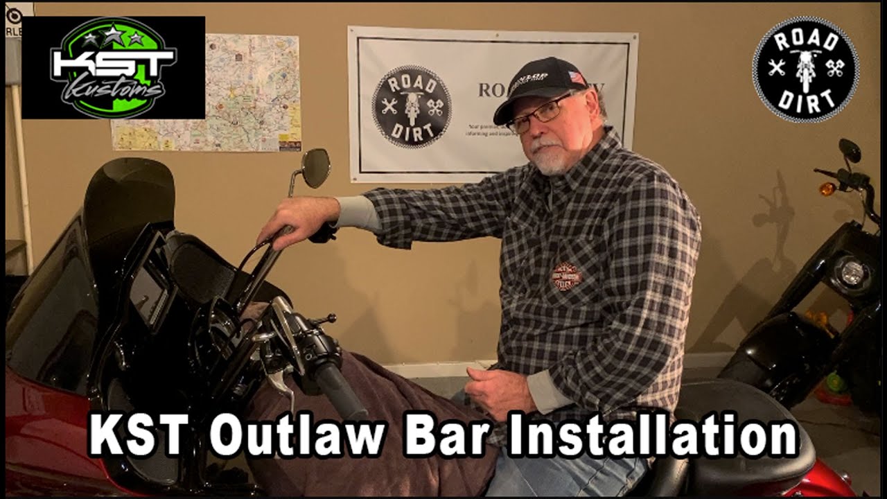 HarleyDavidson Road Glide KST 12" Outlaw Handlebar Installation YouTube