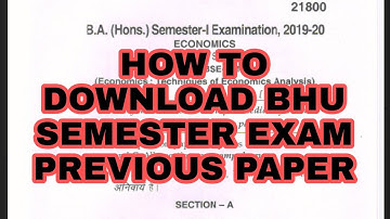 HOW TO DOWNLOAD BHU SEMESTER EXAM PREVIOUS YEAR QUESTION PAPER #BHUQUESTIONPAPER #SEMESTER EXAMPAPER
