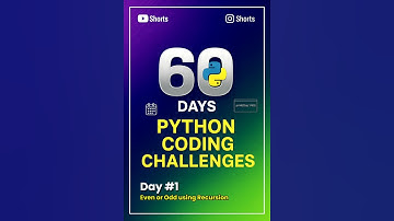 Day 01 – Python Challenge | Even or Odd using Recursion | #shorts