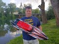 H-King Inception 950mm Brushless RTR Deep Vee Racing Boat (Red/Black) Maiden run