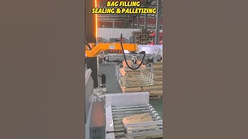 Bag Filling Sealing& Palletizing 😎 #depalletizing #automation #palletizer #palletizing #stacking
