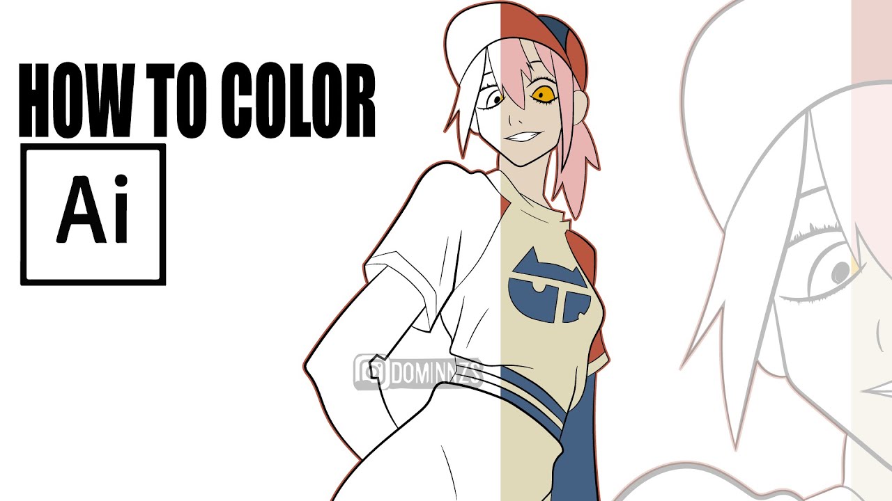 How To Color Anime Step By Step - Adobe Illustrator - YouTube
