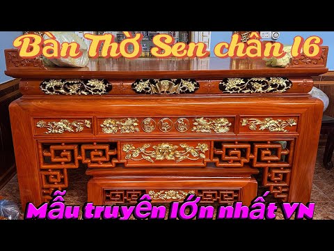 Bàn thờ gia tiên truyện sen, thiết kế VIP độc đáo