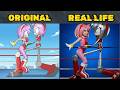 Amy x Rusty Amy in the ring - Sonic Real Life vs Original