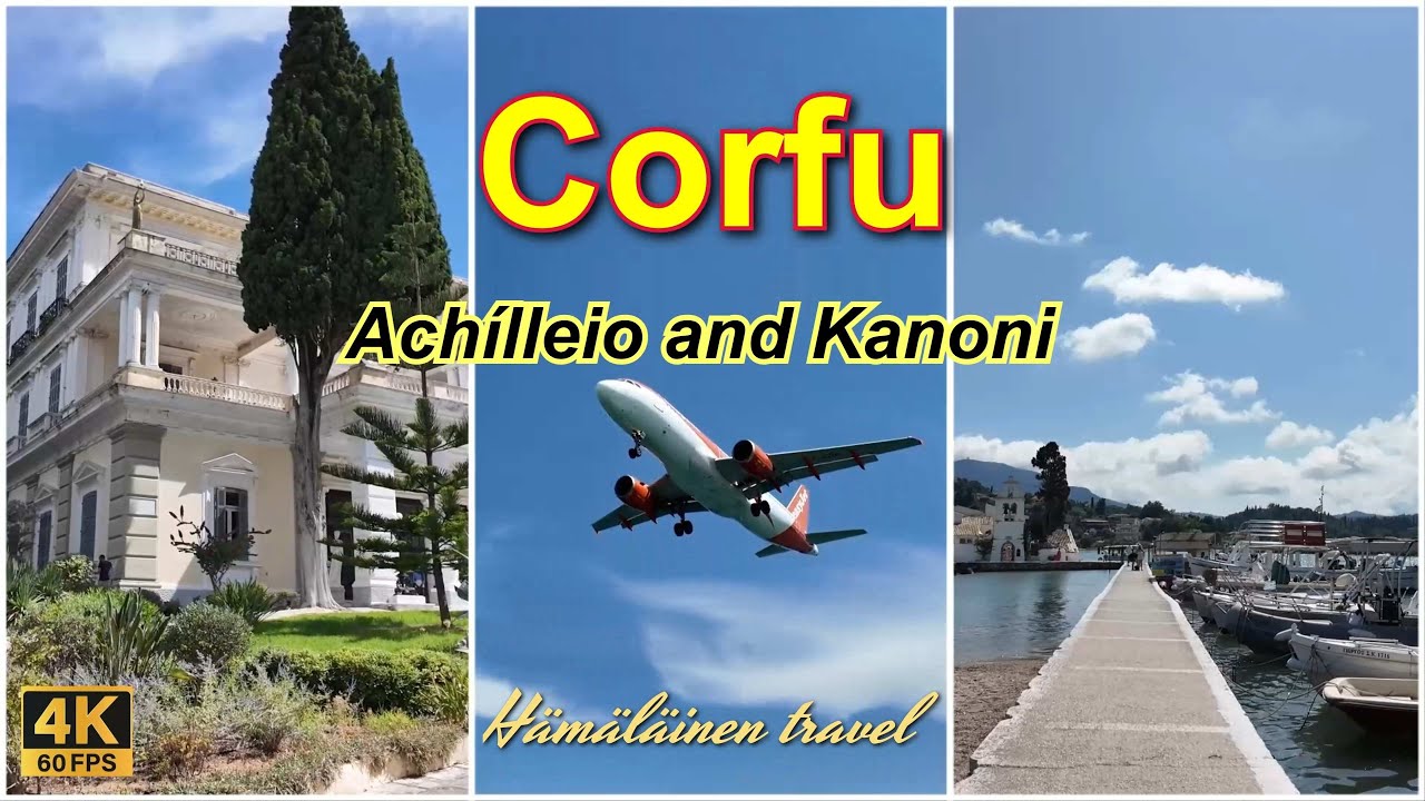 Corfu 4K walking tour: Achílleio and Kanoni