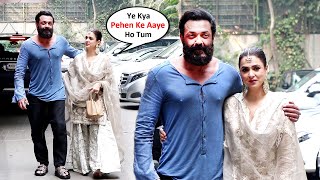 Bobby Deol With Beautiful Wife Tanya Deol At Alanna Panday MEHENDI Ceremony!
