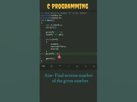 Find Reverse number of the given number | c programming | #c #coding # ...