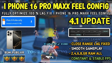 Bgmi lag Fix config 4.1 👑 Super smooth +90fps+120fps config 🌟bgmi+pubg+kr- pubg lag fix config