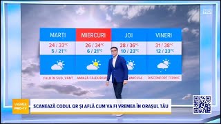 Vremea Protv-29 Iulie 2024- Vremea Se Menține Caldă Și Sufocantă.