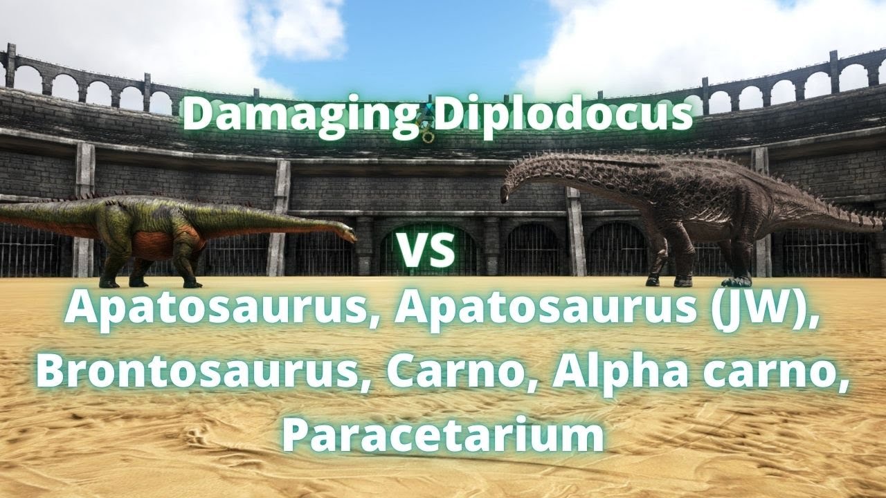 Damaging diplodocus vs apatosaurus/(JW), brontosaurus, carno/alpha, paracetarium ark battle
