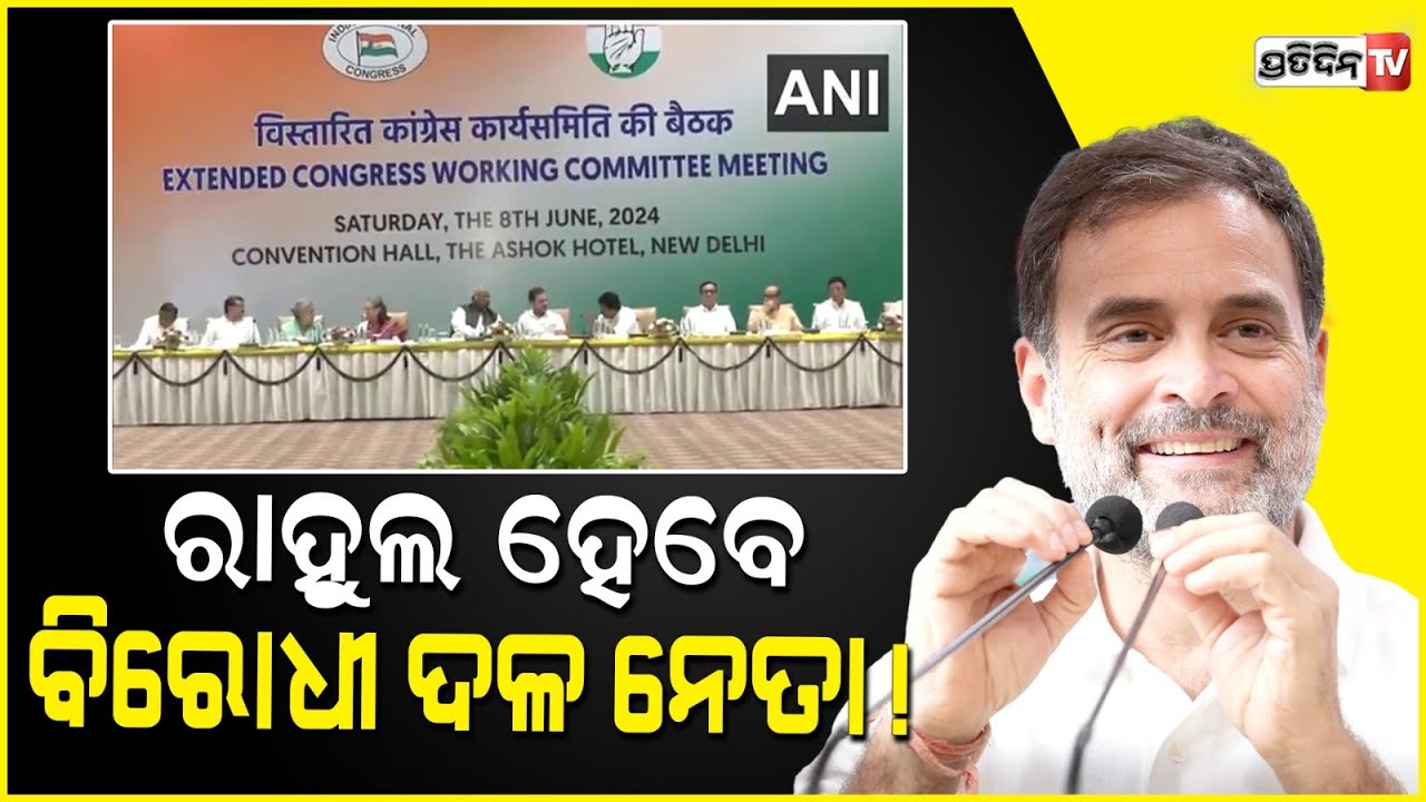 କଂଗ୍ରେସ କାର୍ଯ୍ୟକାରିଣୀ ବୈଠକ ନିଷ୍ପତ୍ତି, ରାହୁଲ୍ ହେବେ ବିରୋଧୀ ଦଳ ନେତା।Rahul will be Opposition leader.