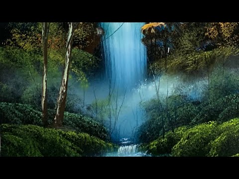 شلال متدفق دروس الرسم الزيتي لوحات فنية من تصميم جاستن