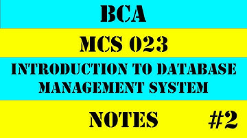 IGNOU BCA MCS 023 / MCS 207 NOTES PART 2