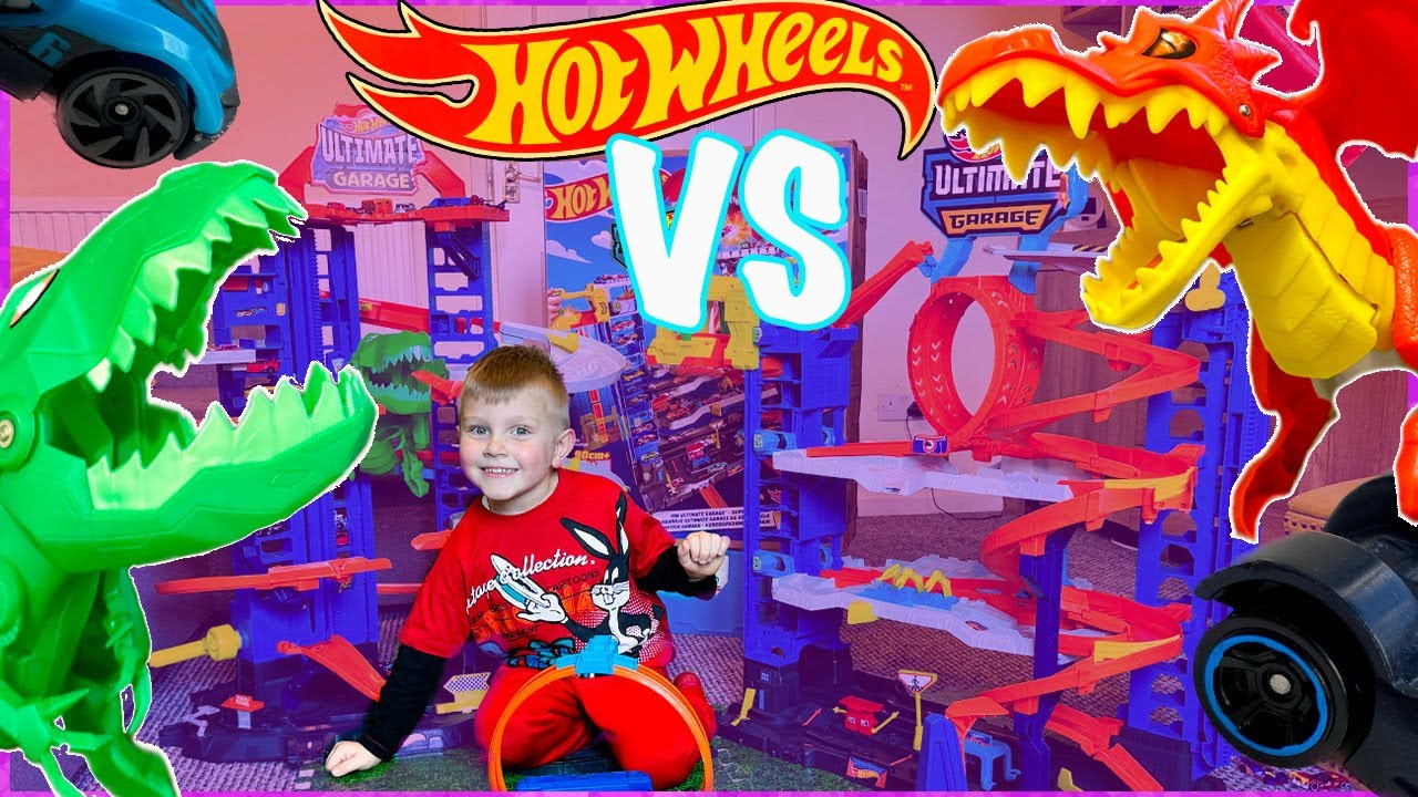 Hot Wheels City ULTIMATE GARAGE | T-REX VS DRAGON
