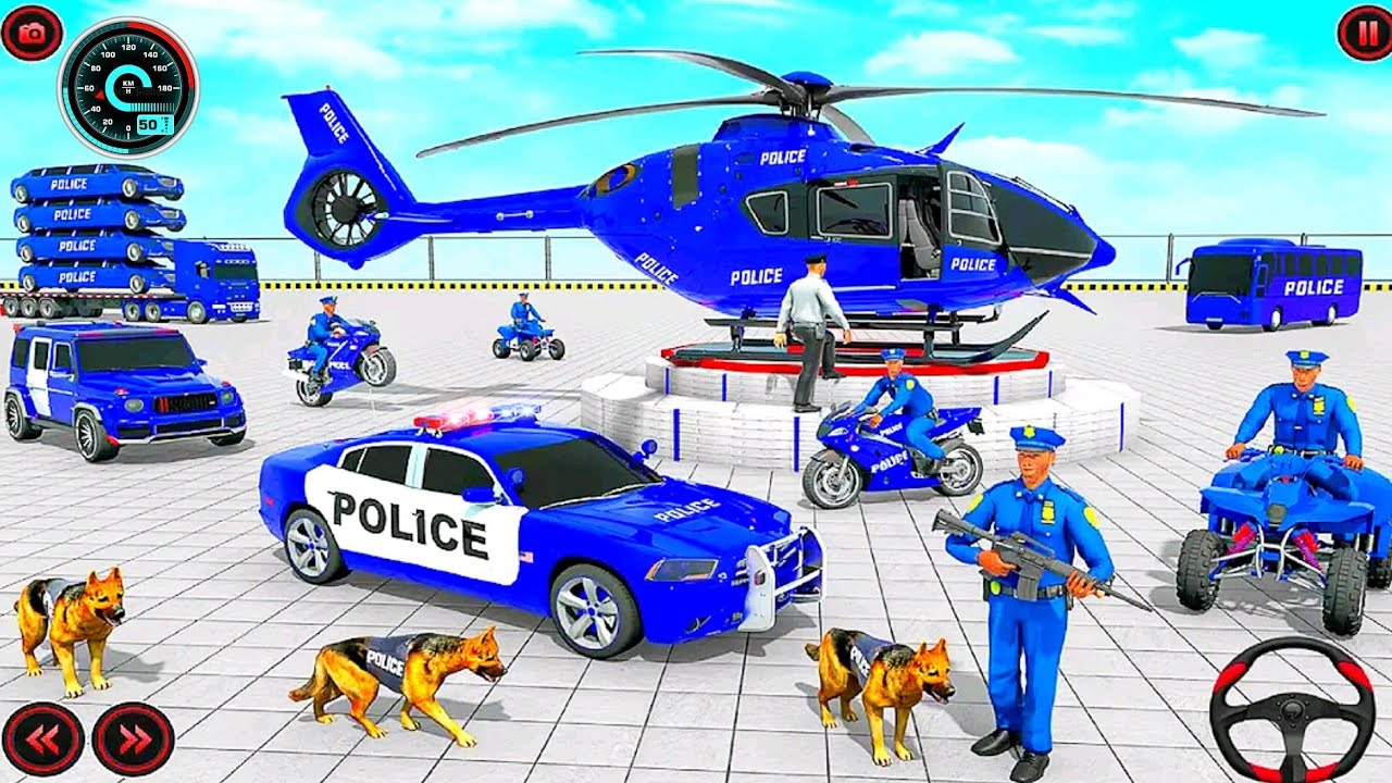 Police Car Transport Cargo Truck Simulator - Police Car Transport Trailer Driver 3D - Android Games