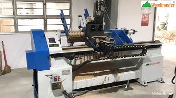 Máy tiện CNC Woodmaster | Máy tiện gỗ nạp phôi tự động
