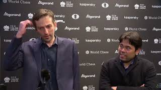 Hikaru Nakamura And Alexander Grischuk After Round 3 Of The Fide Grand Prix 2022 In Berlin