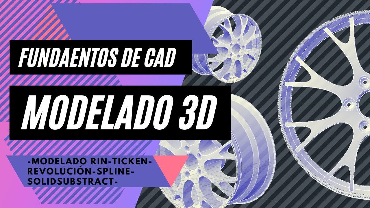| Autodesk Autocad | Modelado 3D | Rin | Revolución | Ticken | Spline ...