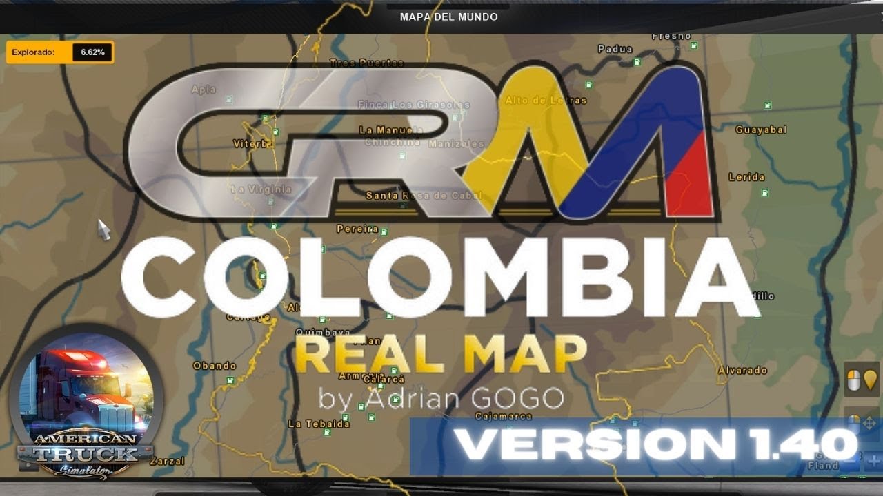 🔥 Colombia Real Map para ATS 🚛 Versión 1.40 🔥