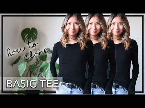 HOW TO Copy a Basic Tee! DIY Sewing for beginners, long sleeve t-shirt pattern from scratch!