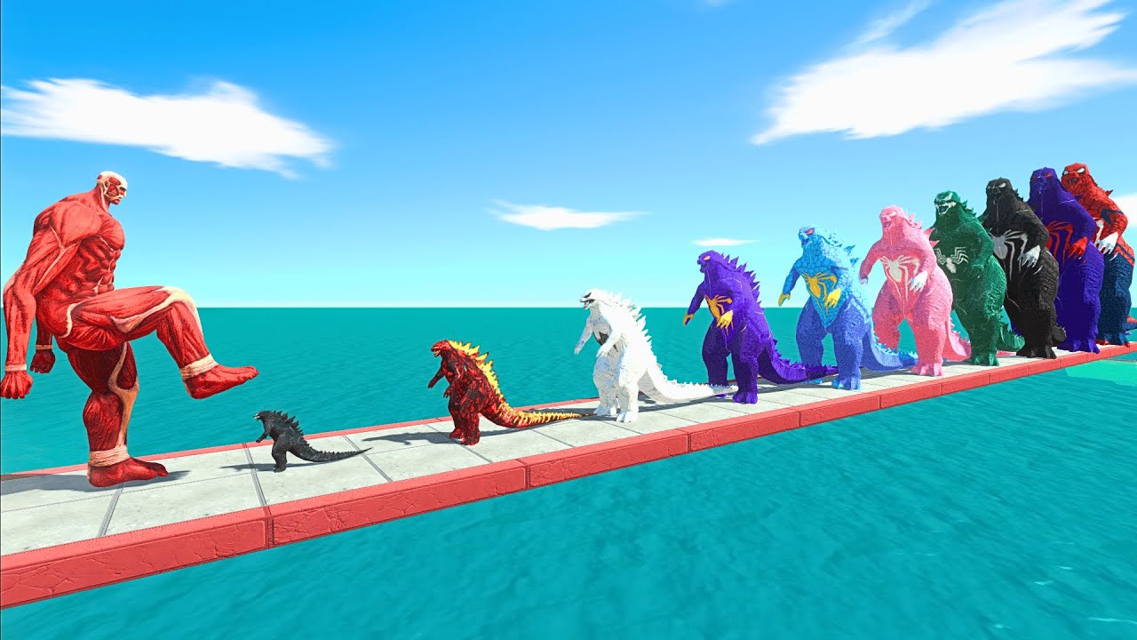 Colossal Titan VS 10 Levels of SPIDERMAN TEAM - Animal Revolt Battle Simulator