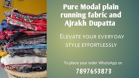 Modal solid fabric and Ajrakh modal silk Dupattas| #mixandmatch #ajrakhdupatta #ajrakh #modalsilk