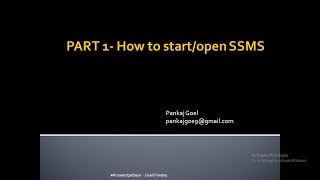 Part 1 - How to open SSMS (SQL SERVER MANAGEMENT STUDIO)