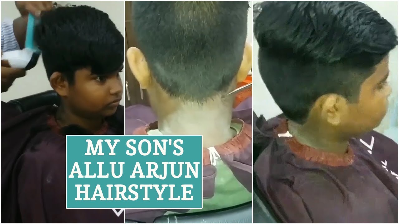 My Son Hair Cut // Alluarjun Hair Style // Naa Peru Surya Naa Illu India Hair  Cut in Telugu دیدئو dideo