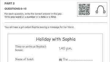 A2 Key For School 1 Test 4 Part 2