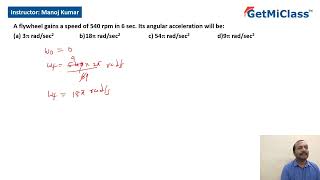 Calculating Angular Acceleration from RPM KCET 11th Physics Rotational Motion