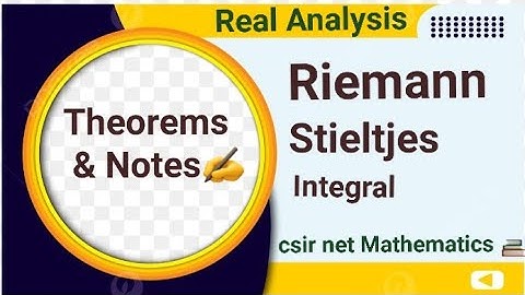 Riemann Stieltjes Integral lecture notes | Riemann Stieltjes Theorem msc | #realanalysis