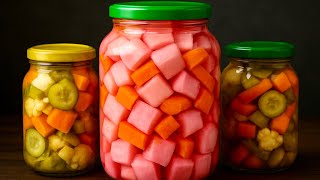 سر قرمشة اللفت والمخلل المشكل في نص ساعة بس‼️ جاهز للأكل فورًا وبطريقة سهلة ومضمونة