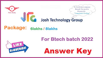 Josh Technology Group Assessment questions Answer Key For 2022batch #joshtechnology #jobs2022 #btech