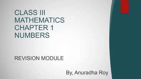 CLASS 3 Maths Chapter 1 Revision