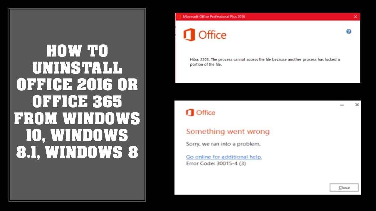 how to remove office 365 from windows