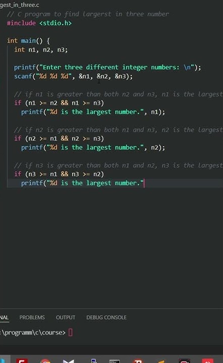 C Program to Find Largest of Three Numbers | Learn C programming ...